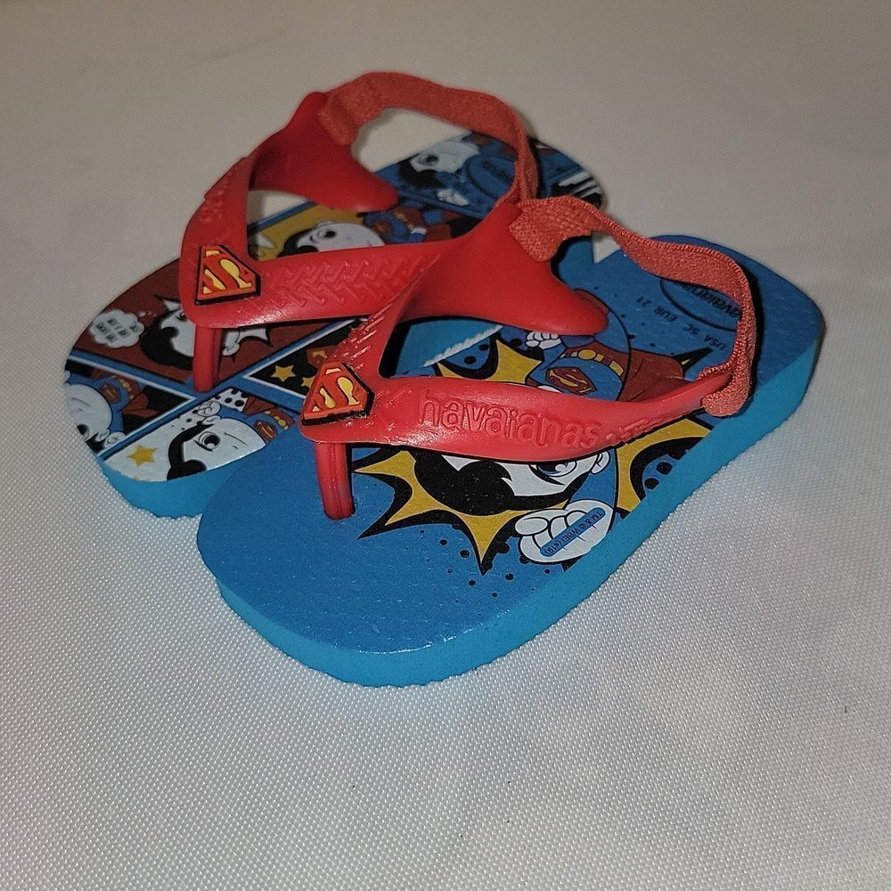 Havaianas Superman Superhero Thong Flip Flops with Heel Strap Size 5c